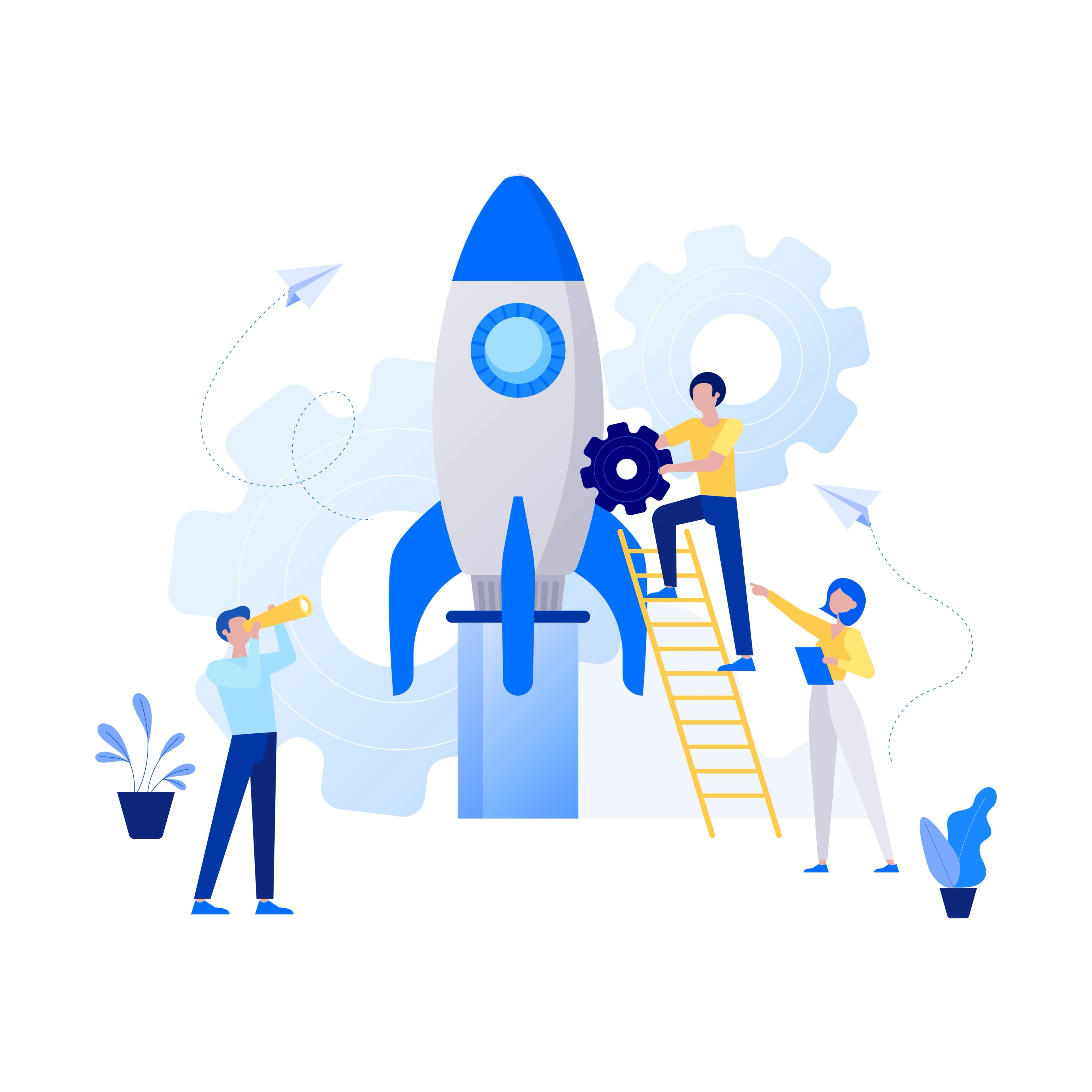 Ilustración de visión con megáfono