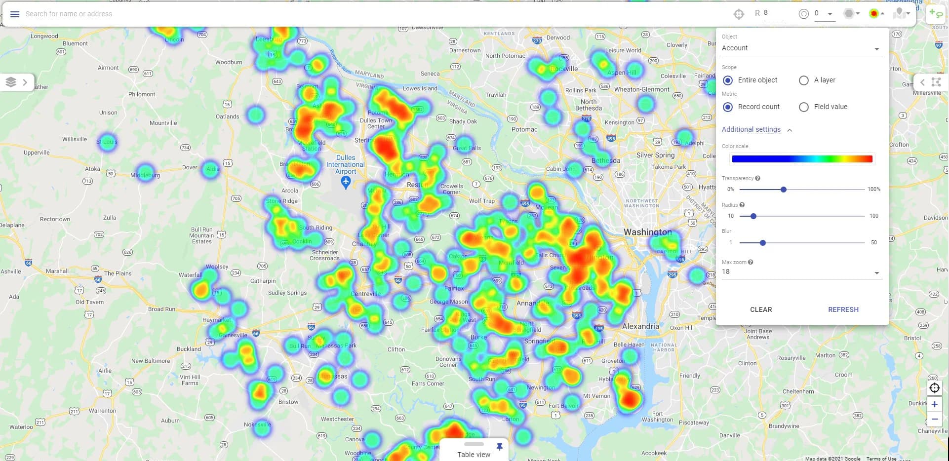 Mapa de calor para captación de clientes